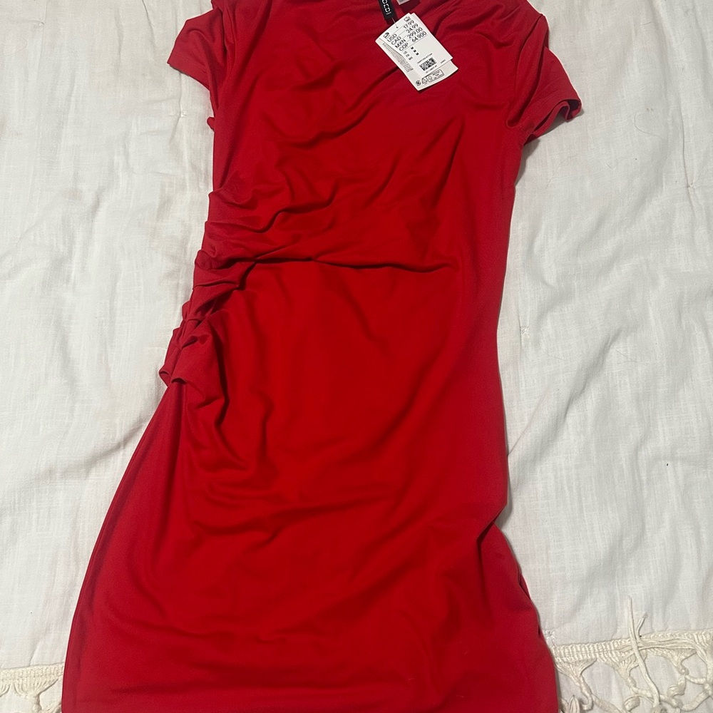 Divided Bold Red Mini Dress